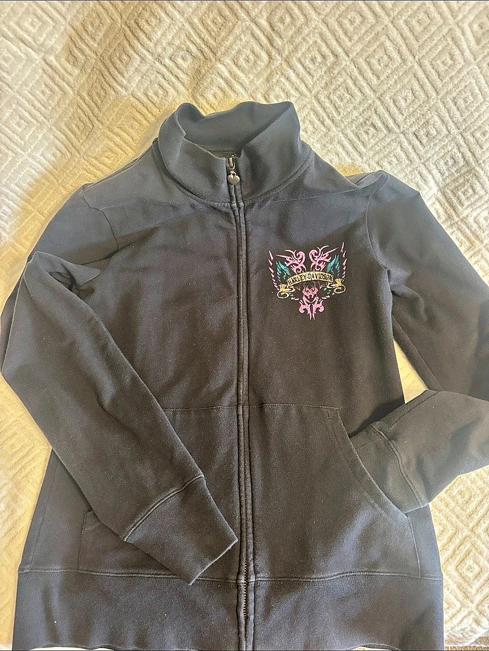Harley-Davidson Graphic Zip Jacket Black Size Small